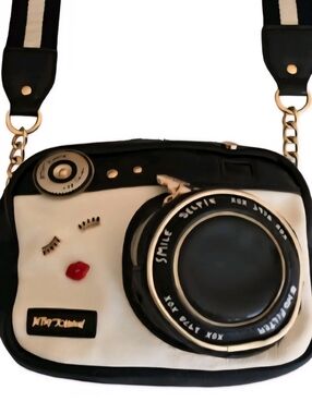 Betsey Johnson 1978 Series Close Up Camera Kitsch Crossbody Bag Faux Leather